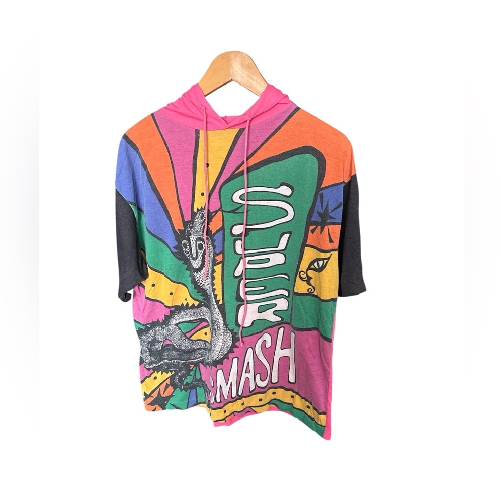 Vintage smash Vibrant Pink Graphic Hoodie